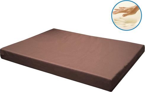 Dogbed4less Memory Foam Platform Dog Bed, Crate Mattress with Waterproof Removable Cover, Large 42X28X3, Brown