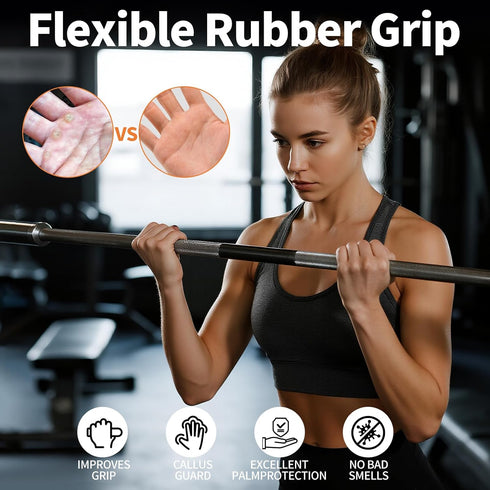 Gym Grips for Men and Women, Non-Slip Rubber Grips for Deadlifts, Rows and Pull-ups, Protect Palms Suitable, Rypt Grip