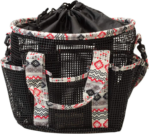 Weaver Leather Mesh Grooming Bag, Crimson Aztec