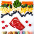 Calsgkspray 2Pcs Realistic Food Dog Squeaky, Steak Plush Dog Toy, Stuffed Puppy Chew Toy with Squeaker, Soft Food Shape