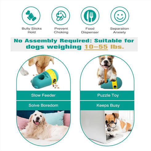 JKWLBTC Dog Food Puzzle Toy Adjustable Treat Dispensing Food Dispenser Slow Feeder Bowls Puppy Enrichment Toy Ball Dog