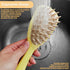 Pet Silicone Shampoo Brush for Dogs & Cats, Washing Brush with Handle for Bathing, Massaging, Hair Removal (Yellow)