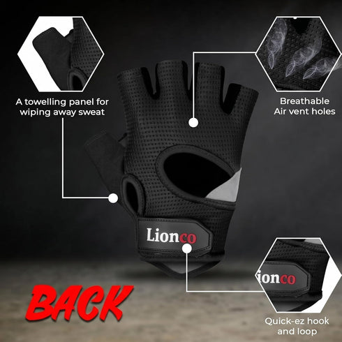 LIONCO Workout Gloves for Men Women,Weight Lifting Gloves with Breathable Gel Padded Excellent Grip for Gym