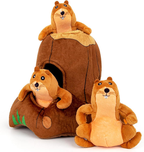 Hollypet Hide and Seek Squeaky Dog Toy, Interactive Puzzle Plush Stuffed Puppy Toys