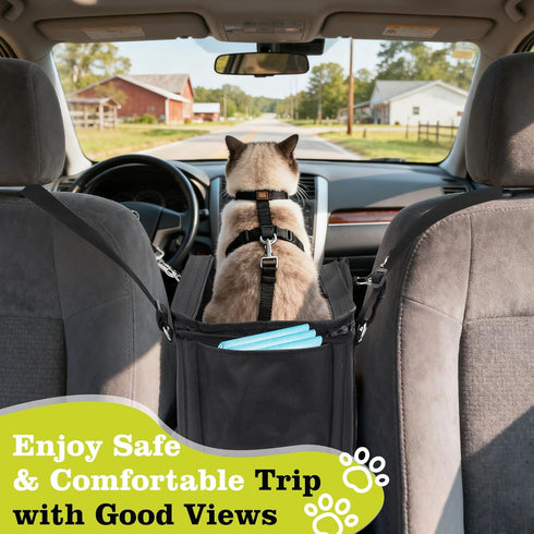 3 1 15lbs) in Cat Car Seat for Center Console Portable Carrier for Shoulder Handle Car, Foldable Pet Armrest Booster