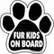 Imagine This Fur Kids on Board Paw Car Magnet, 5-1/2-Inch by 5-1/2-Inch