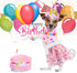 Weewooday 4 Pieces Dog Birthday Outfits, Dog Girl Bandana with Hat and Dress Set for Puppy 1st Birthday Party Supplies
