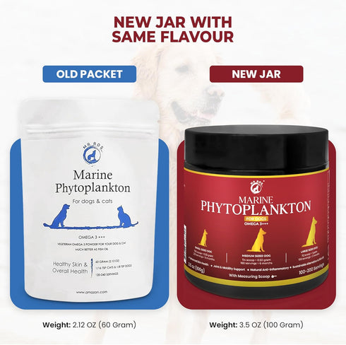 Mr. Ros Marine Phytoplankton: Supercharge Your Dog's Health (3.5 oz / 100 g), Essential Nutrients for Shiny Coat,