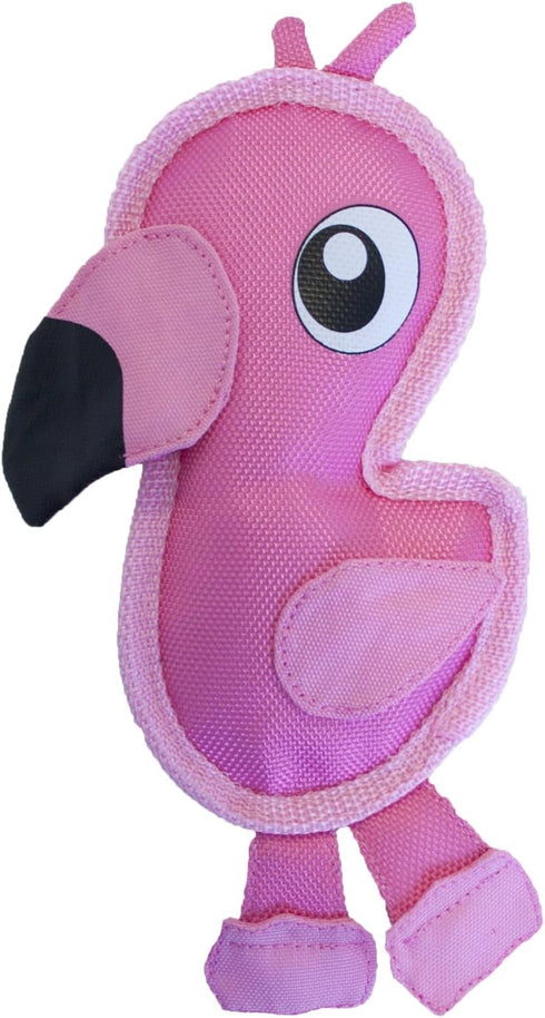 Outward Hound Fire Biterz Flamingo Plush Interactive Dog Toy, Small Firehouse Material