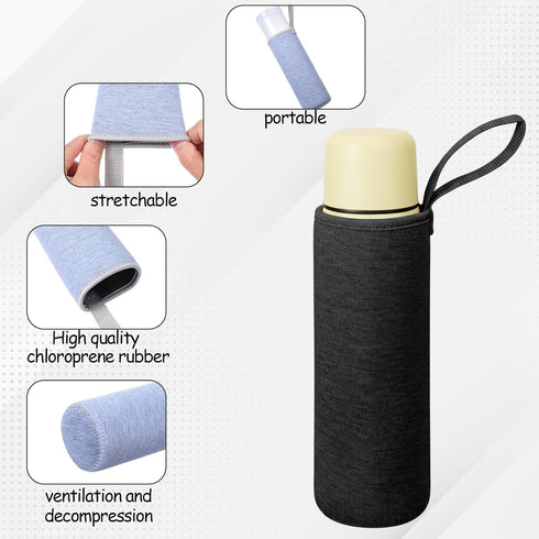 Qulkws 2 19oz Pcs Portable Nylon Bottles Cover Water Bottle Carrier Bag Insulated Water Bottle Sleeve for Glass