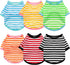 6 Pieces Dog Striped T-Shirt, Breathable Pet Apparel, Colorful Puppy Sweatshirt for Small to Medium Dogs (L)