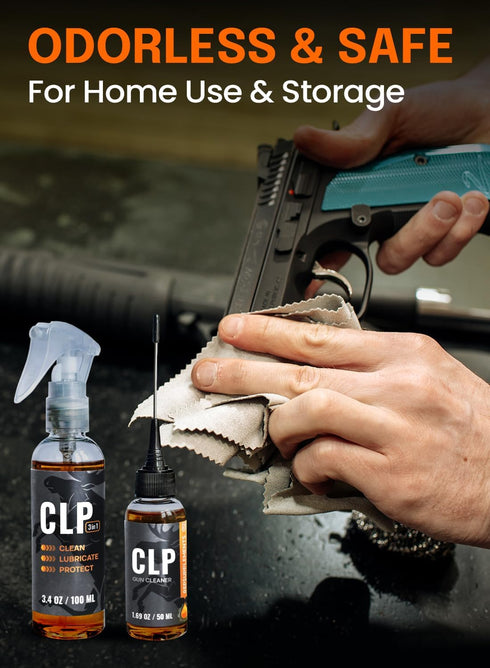 5 Oz 3-in-1 50 3x3 Gun Cleaner and Lubricant kit Gun Oil Spray & Needle Oiler - Cleaner, Lubricant & Protectant Gun Oil