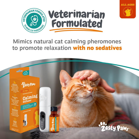 30 Zesty Paws Day Cat Pheromones Calming Diffuser Plug-in Starter Kit - Cat Calming Diffuser for Cats with Stress