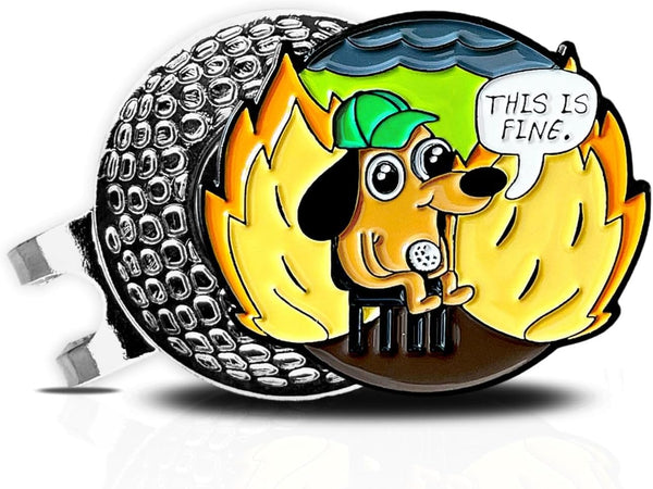 Wolph This is FINE Golf Ball Marker - Magnetic Hat Clip, Funny Golf Gifts and Accessories for Men Women