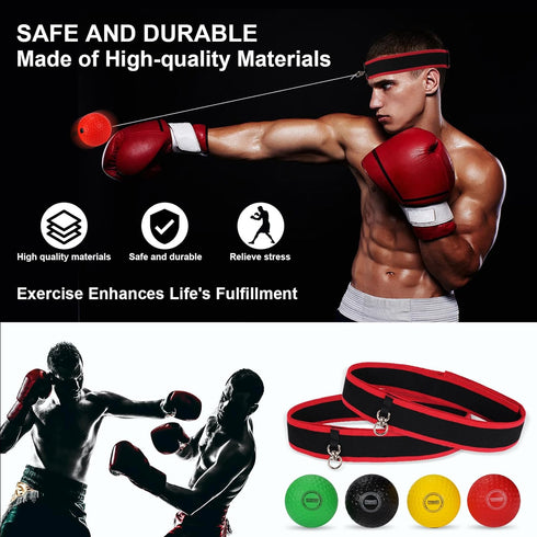 Upgraded Boxing Reflex Ball - Boxing Training Ball with Headband for Reaction, Punching Speed, Fitness