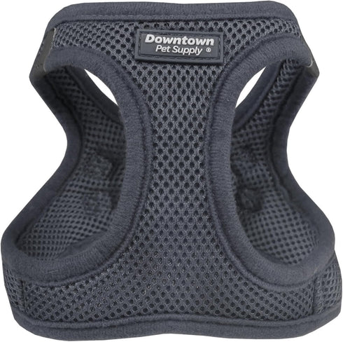 Downtown Pet Supply No Pull Step in Dog Harness, X-Large Charcoal - Adjustable Padded Mesh Fabric with Reflective Trim
