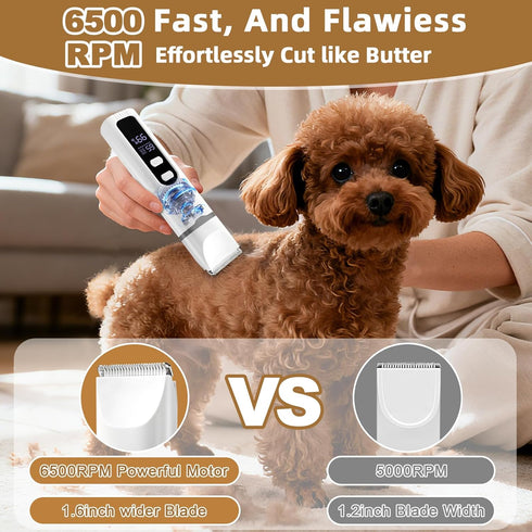 4 1 Trimmer 2-Speed ETACCU in Dog Clippers Grooming Kit with LED Display, Cordless Dog Quiet Hair for Paw Nail Grinder