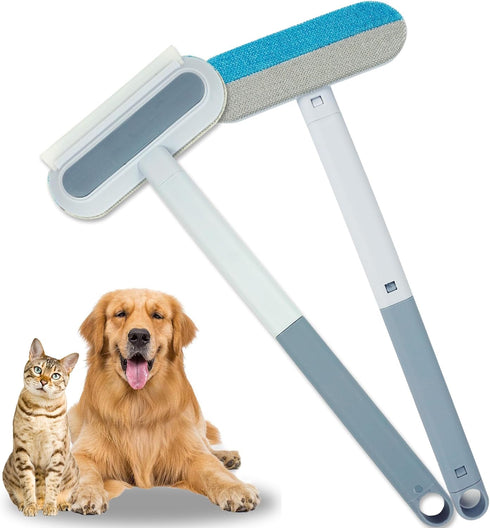 Pet Hair Removal Tool 2 Pieces - Dog and Cat Hair Remover for Couch, Carpet & Furniture, 4 in 1 Multifunctional