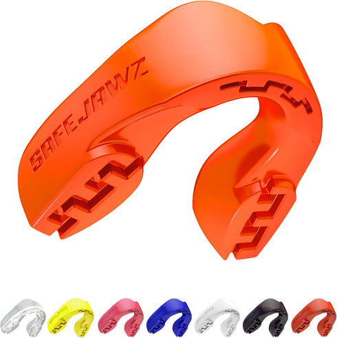 SAFEJAWZ Sports Mouthguard Slim Fit, Adult and Junior Mouth Guard with Case for Contact Sports (Junior <11 Years)