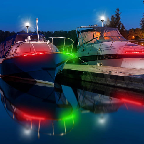 White LED Boat Stern Light 9 Inch with 2 Pcs Navigation Lights, 8.2ft Extra Cables for 12-24v Marine Use