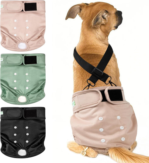wegreeco Reusable Washable Dog Diapers Female with 1PC Suspender, Dogs Period Heat