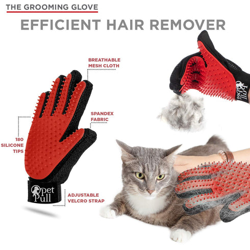 Complete Professional Pet Grooming Kit - Hair Removal Tool Brush Gloves, Self Cleaning Slicker Brush, Pro Grooming Comb