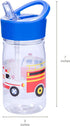 Wildkin Kids 16 Oz Water Bottle with Straw Lid & Handle, Easy to Clean, Ideal for School & Travel - Heroes