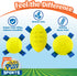 3 Count Hartz Dura Play Sports Ball Variety Dog Toy, Bacon Scented Squeaky Latex Yellow & Blue Toy