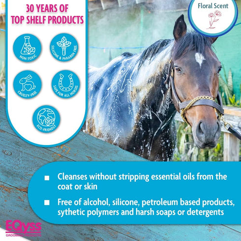 (32 oz) EQyss Micro-Tek Equine Itch Relief Shampoo - Soothes Irritated Skin, Stops Itching, Scratching, Rubbing