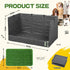 Bhyhok 33.5"23.6"15.9" 4-Inch High Walls Dog Potty Tray with Artificial Grass, Foldable Dog Pee Pad Holder with Baffle