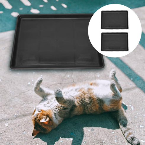 Cabilock 2pcs Pet Cage Tray Dog Poop Pan Accessory, Leakproof Plastic Crate Pan for Dog Kennel and Cat Cage