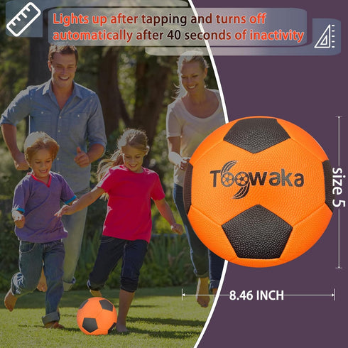 Light Up Soccer Ball, Size 5 Glow in The Dark LED Soccer Ball with Pre-Installed Batteries, Glow Soccer Ball