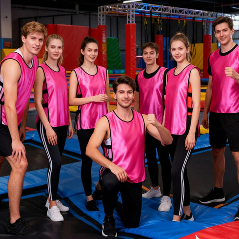 Scrimmage (12-Pack) Augctoer Pinnies Vests for Kids Children Youth and Adults Soccer Pennies basketball Team pinnies