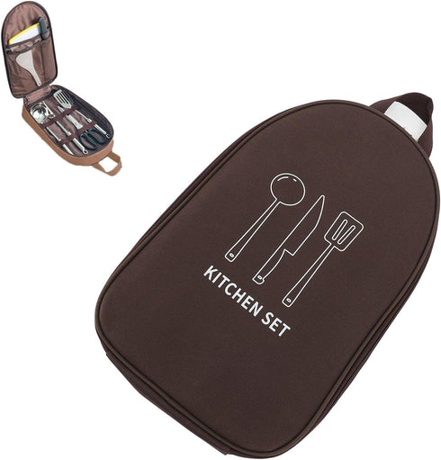NOENNULL Portable Cookware Utensils Storage Bag Camping Cooking Utensils Bag Cooking Utensils Organizer Multifunctional