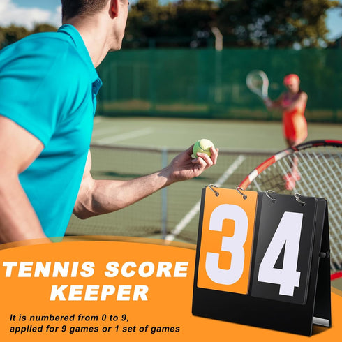 Hiboom Portable PVC Tennis Score Keeper, Magnetic 2 Digit Scoreboard Flipper for Daily Use