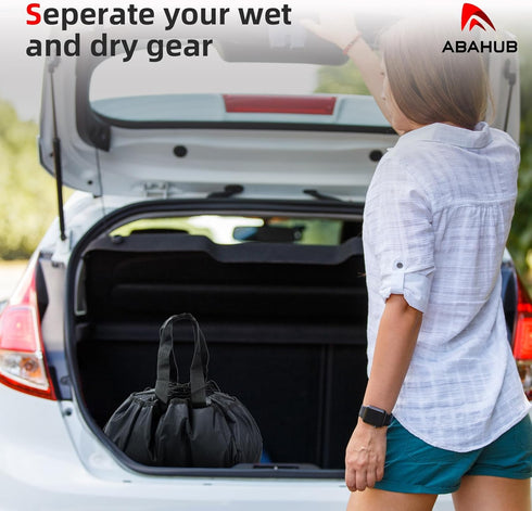 2-in-1 Swimming, Abahub Waterproof Wetsuit Changing Mat & Dry Bag - Sand-Free Beach Change Mat for Surfing, Diving