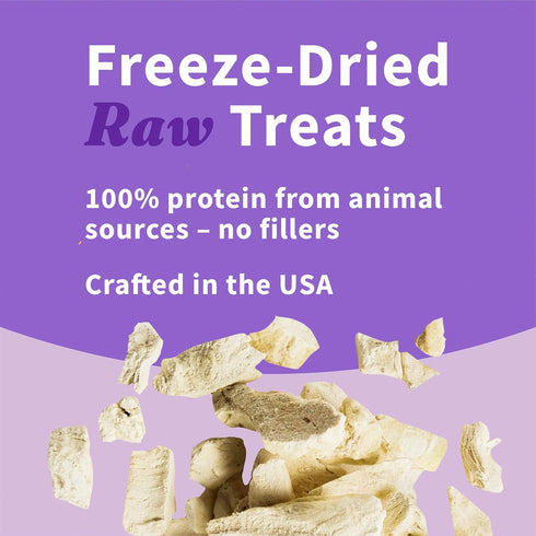 100% 3.7 Oz Halo Freeze Dried Raw Dog Treats, Chicken Breast Recipe, Dog Treats Pouch, All-Natural High Protien Treat
