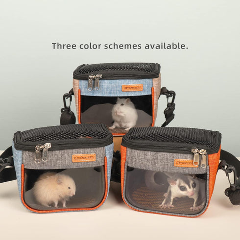 Sugar Glider Carrier Bag, Transparent Breathable Travel Bag for Hamster, Gecko,Baby Hedgehog, Transport Pouch