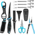 FLISSA Fishing Tool Kit - Fish Gripper, Scale, Scissors, Knife, Pliers & Hook Remover with Safety Lanyard