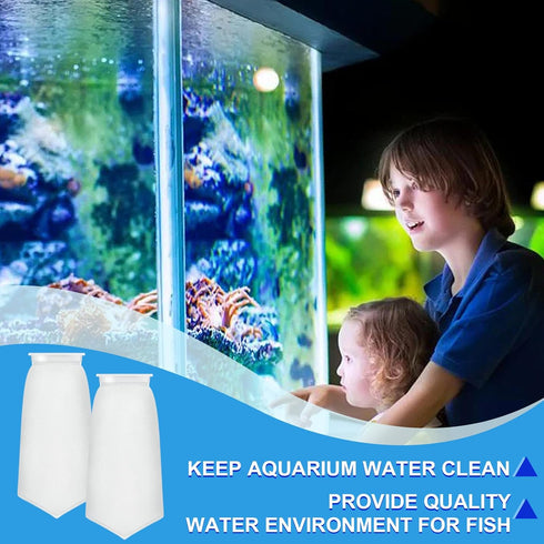 7 Inch Rectangle Filter Sock - 8 Pcs Saltwater Aquarium Filter Bags 200 µm Accessories for Fish Tank