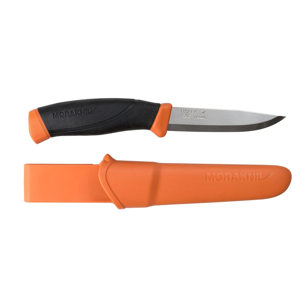Morakniv Companion (S) Fixed-Blade Knife, Sandvik Stainless Steel, 4.1 Inch, with Sheath, Burnt Orange