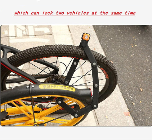 Mountain Bike Code Lock, Folding Bike Lock with 4 Password Anti-Theft, Heavy Duty Security Chain Lock