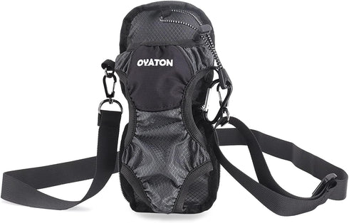 Water Bottle Carrier with Straps, Universal Holder Sling for Walking, Hiking, Travel - Compact & Foldable (Grey)