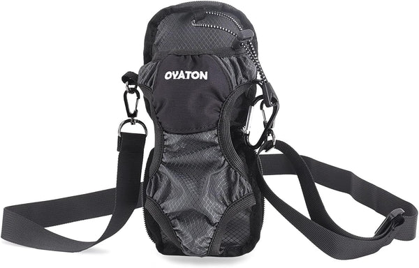Water Bottle Carrier with Straps, Universal Holder Sling for Walking, Hiking, Travel - Compact & Foldable (Grey)