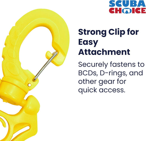 Scuba Choice Double Hose Holder Clip – Holds 2 Low/High-Pressure Hoses, Tangle-Free Design for Diving