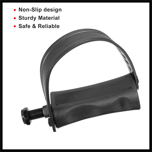 1 1/2 Inch 12.7mm Pair Exercise Bike Pedals with Straps Spindle Cycling Parts Spindle Black Durable Material