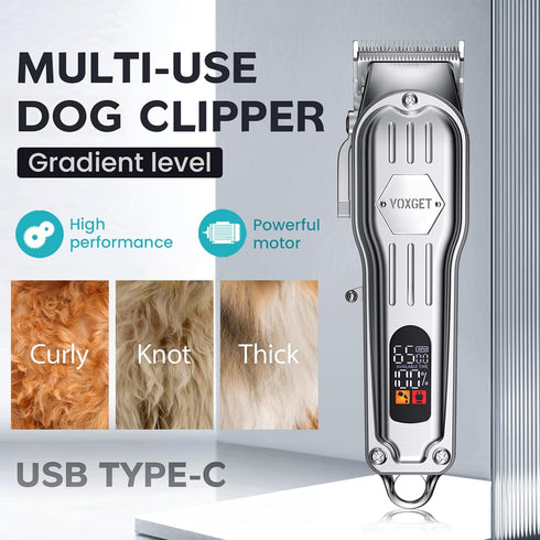 8 Trimmer Dog Clippers for Grooming Thick Hair, Upgrade Low Noise Pet Shaver Kit with Size Combs for Dogs Cats Pets