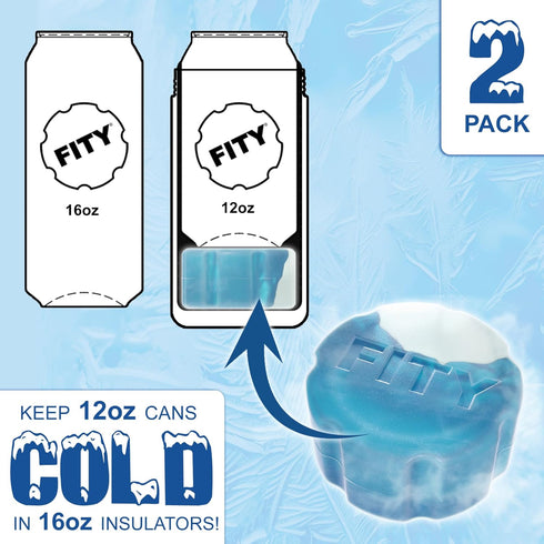 Freeze (2 Pack), Multi-Use Freezable Ice Pack for 12oz Can Adapter, Compatible with YETI MiiR CamelBak BruMate