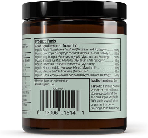 Immune 2.11 oz. (60 Dr. Mercola Bark & Whiskers Organic Fermented Mushroom Blend - Cat & Dog Supplement - Supports