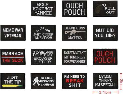 WZT 20 Pieces Funny Tactical Military Morale Patch Set for Caps, Bags, Backpacks, Clothes, and Tactical Gears (Navy)